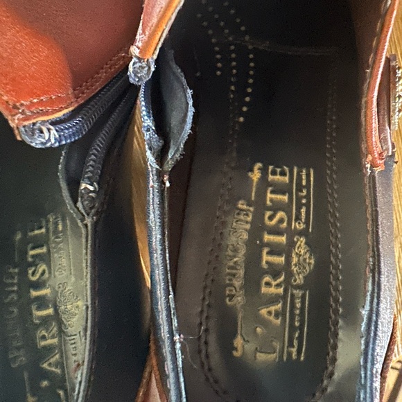 L'ARTISTE by Spring Step Navy and Brown Heeled Shoes - Picture 2 of 6